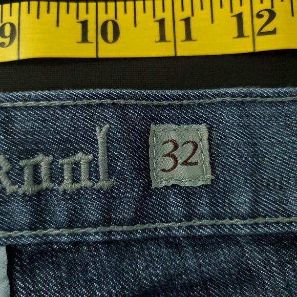 Old Skool Jeans 32 Men's Baggy Y2K Hip Hop Metallic Denim Streetwear‎ Straight - Picture 15 of 16